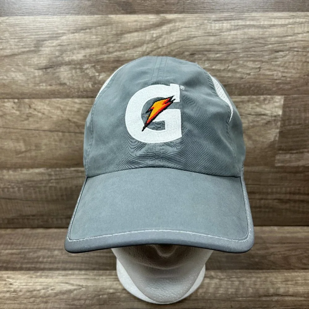 Gatorade Running Hat Big Accessories Cap Hat Gray Adjustable Hook and Loop
